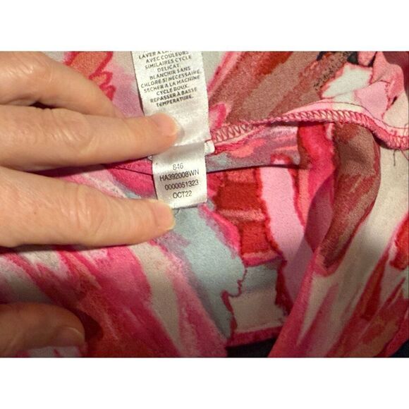 Halogen Floral Long Sleeve V-Neck Blouse Size 2X Artsy Career Office - Picture 12 of 12